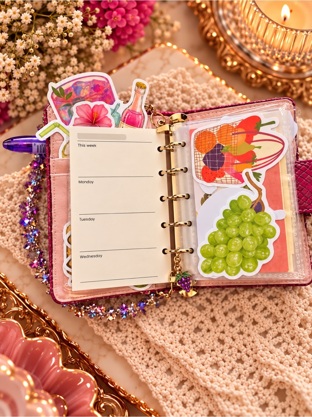 Coach Fuchsia Pink Signature Turnlock Card Holder Wallet - Picture 10 of 13